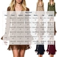 thumbnail image 3 of Bxsruta Womens Dressy Shift Dress Long Sleeve V Neck Fringe Mini Dresses for Women Party, 3 of 8