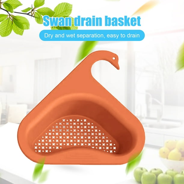 Batería de Cocina Fregadero Colador Colador Cesta de drenaje Estante de secado multifunción con esponja limpia Wdftyju Libre de BPA