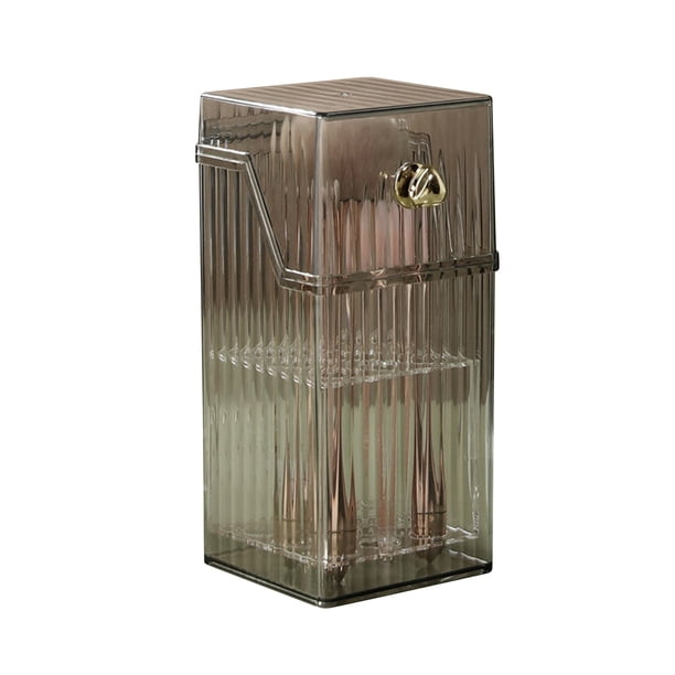 Organizador de brochas de maquillaje con tapa, caja de almacenamiento de brochas cosméticas, organizador de maquillaje de lujo, caja de almacenamiento de brochas de maquillaje, apariencia llamativa