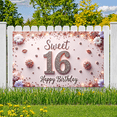 thumbnail image 6 of Flower Design Sweet 16 Banner Glittery Number Birthday Banner Happy Birthday for Teen Celebration Indoor Decor Festive Party, 6 of 7