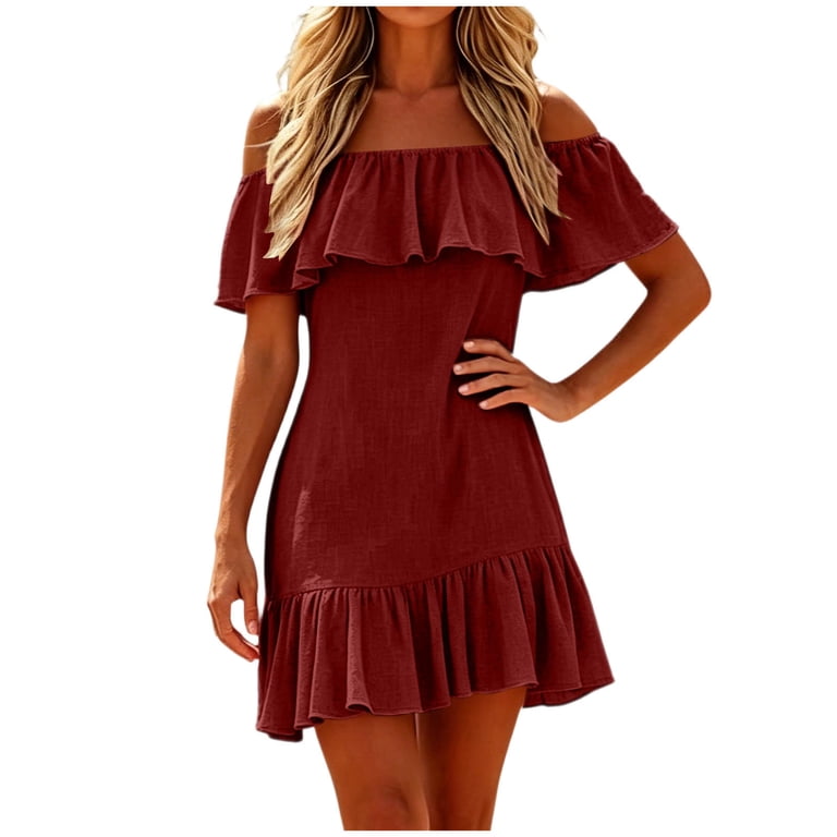 women's red off the shoulder dress for date night Sexy Satin Evening with Side Split Floor Length  DSProm fitted silhouette Denise Off Shoulder Maxi Dress