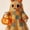1Pack 7.8" #F, variant on 3.9 Inch Vintage Patchwork Ghost Decor Halloween Resin Ghost with Pumpkin Cute Rustic Fall Farmhouse Tabletop Figurine Decoration Accent for Home, 1Pack