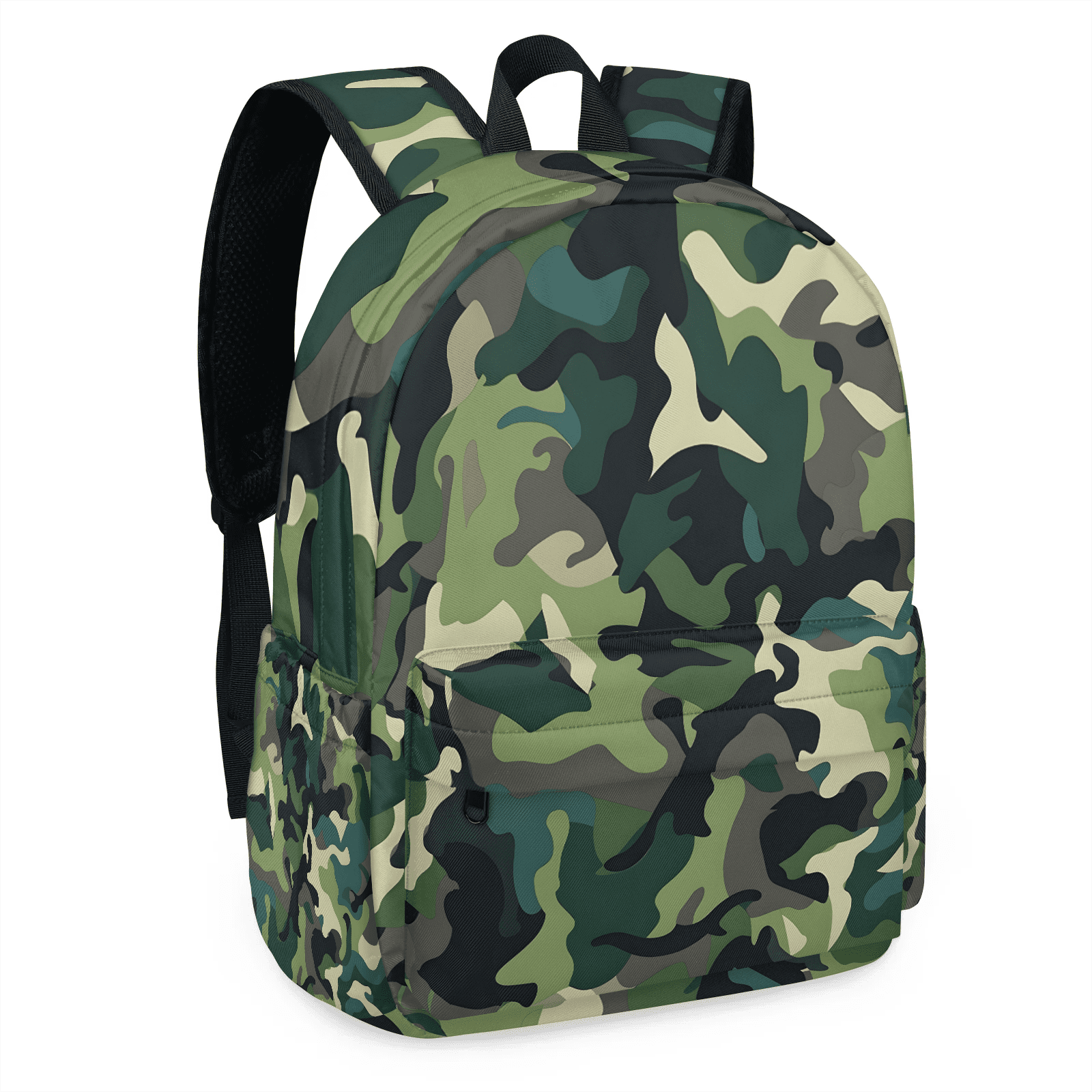 Herdesigns Green Backpack for Men Women, Lightweight Laptop Backpack 16.3 Inch Camo Casual Daypack for Travel Work Commuter