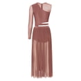 thumbnail image 4 of Manyakai Costumes de Danse Moderne Lyrique pour Femmes Robe Maxi Fluide en Tulle Sans Manches Rose Poussiéreux TG, 4 of 6