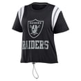 thumbnail image 2 of Women's WEAR by Erin Andrews Black Las Vegas Raiders Cinched Colorblock T-Shirt, 2 of 3