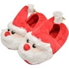 Eastjing Christmas Santa Claus Slippers Warm Plush Slip-on Indoor Shoes for Adults and Kids Red, White