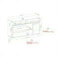 thumbnail image 3 of Buffet de Rangement Contemporain en Bois 52 Pouces - Espresso Foncé/ Noir Solide, 3 of 6