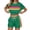 Green, variant on 2 Piece Workout Sets for Women Summer Striped Crew Neck Short Sleeve Tops Casual Shorts Color Blocked Sweatsuit Casual Outdoor Sports and Leisure Matching Outfits White XL