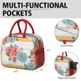 thumbnail image 6 of Lunch Bag Lunch Box for Women Reusable Insulated Lunch Cooler Bags,Large Capacity for Work Travel Picnic,Water-Resistant Pioneer Colorful Floral Lunch Tote Bag Gifts for Woman Mom Red, 6 of 6
