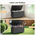 thumbnail image 3 of Dovov 158 Gallon Deck Box, Large Wicker Outdoor Storage Box PE Rattan Storage Bin Waterproof with Flip Lid for Backyard Patio Furniture Cushions, Gardening Tools, Pool Supplies, Black, 3 of 11