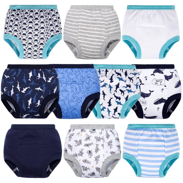 BIG ELEPHANT Pantalones de Entrenamiento para Bebés Niños, Ropa Interior de Entrenamiento Suave de Algodón para Niños Pequeños, 9-10 Años