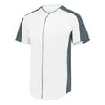 thumbnail image 2 of Augusta 2XL Full-Button Baseball Jersey White/Graphite 1655, 2 of 3