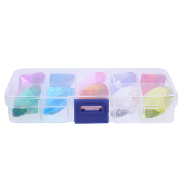 10 piezas de gemas acrílicas para manualidades, accesorios y juguetes para niñas. Incluye caja.