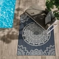 thumbnail image 2 of CAMILSON Indoor Outdoor Rug, 5' x 7' Blue Medallion Area Rugs, 2 of 9
