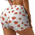 thumbnail image 2 of Wukai Hand Drawn Watermelon Print Pack Biker Shorts for Women Yoga Workout Gym Running Scrunch Active Shorts-, 2 of 8