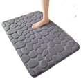 thumbnail image 1 of RV Alfombra de baño de espuma viscoelástica, alfombra de baño de forro polar de coral con relieve de adoquines, rápida absorción de agua, antideslizante, lavable, gruesa, suave y cómoda para cuarto de, 1 of 5