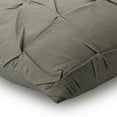 thumbnail image 2 of The HomeCentric Cushion Covers Grey Accent Pillow Textured Knotted Pintucks Solid Pillow Cover Pack of 2 18x18 inch (45x45 cm) Pillow Cover Square Cotton Linen Pillow Cover Solid - Grey Linen Texture, 2 of 3