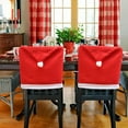 thumbnail image 2 of Christmas Chair Covers Santa Claus Red Hat Chair Slipcover Dining Chair Back Cover for Christmas Decoration 6 Pack, 2 of 6