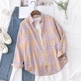 thumbnail image 2 of Brand Casual Women's Flannel Plaid Shirt 2023 Autumn New Boutique Ladies Loose Blouse and Tops Female Long Sleeve Shirts Clothes, 2 of 5