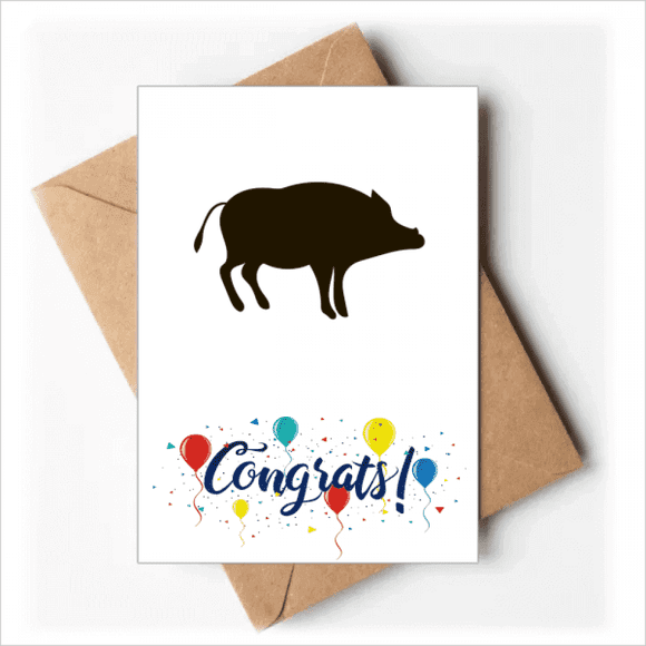 Black Boar Cute Animal Portrayal Wedding Cards Congratulations Greeting Envelopes