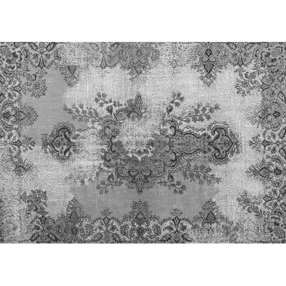 Ahgly Company Indoor Rectangle Medallion Gray Traditional Area Rugs, 7' x 9'