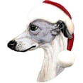thumbnail image 2 of CafePress - Blue & White Whippet Santa -  Round Wood Ornament 4", 2 of 2