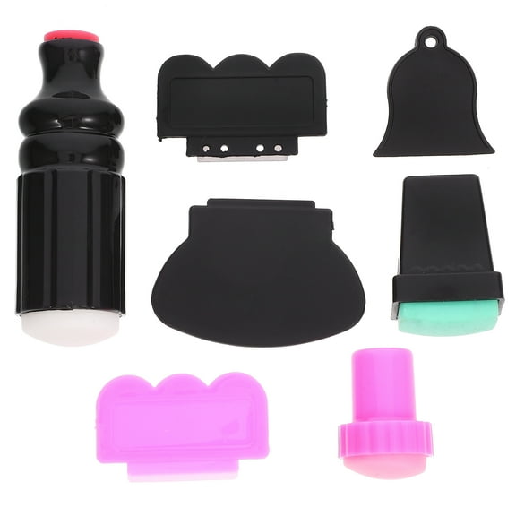 FRCOLOR nail stamper Nail Stamper, 7pcs Nail Stamping with Scraper DIY Manicure Nail Tool for DIY Nail Stamping Plates,2.36"X1.57"X1.18"