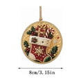 thumbnail image 3 of DIY Diamond Art Painting Christmas Wooden Ornaments Kit (Set of 6), Round Christmas decorations | Special-Shaped Gem & Pearl Hanging Craft Decor with Twine for Holiday Window Christmas Tree Home, 3 of 5