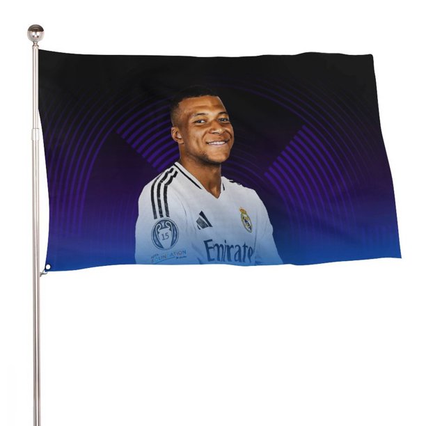 Kylian Mbappé Bandera impresa con temática, regalo perfecto para fanáticos, amigos y familiares, y adecuada para actividades al aire libre e interiores, decoraciones de fiesta. 60*90CM
