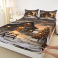 thumbnail image 3 of Homewish Western Rustic Farmhouse Bed Sheets,Merry Christmas King Sheets,Chic Xmas Tree Sheet Set For Girl Kids,Super Cozy Room Decor,4 Pieces, 3 of 7