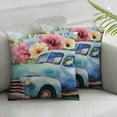 thumbnail image 3 of Fenyluxe Farmhouse Spring Summer Pillow Covers 2pcs Buffalo Plaid Flower Peony Truck Bloom Pillows Decorative Quote Throw Pillows Pillowcase Decorations Farmhouse Decor for Home Decor White, 3 of 7