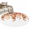 thumbnail image 2 of Burnt Orange Botanical Round Area Rug 4 FT, Non Slip Indoor Outdoor Rug, Eucalyptus Leaves Pastoral Floral Washable Soft Circular Carpet Non-Shedding Floor Mat for Coffee Table Nursery Foyer Balcony, 2 of 8