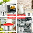 thumbnail image 3 of Mixing Bowls with Lids Set of 5, Vesteel Stainless Steel Mixing Bowls Metal Nesting Salad Bowls, Size 4.5, 3, 1.5, 1, 0.7 QT Great for Cooking, Baking, Serving - Red, 3 of 6