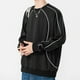 thumbnail image 5 of Blusas y camisas de manga larga y cuello redondo para hombre, blusas casuales de color liso con manga larga y cuello redondo, blusas de poliéster para hombre, 5 of 8