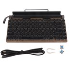 Mechanical Keyboard, 2000mA Battery Computer Keyboard Unique Design Adjustable Brightness  For Office For School For Home