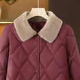 thumbnail image 5 of Women's Winter Thin Warm Jacket Coat Outerwear, Thermal Lightweight Casual Long Sleeve, Windproof Puffer Jacket for Cold Weather, Holiday Gift | CSEONE,Wine XL, 5 of 9