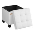 thumbnail image 6 of SONGMICS 15x15x15.7-Inch Cube Storage Ottoman with Legs. 10 Gal (37 L) Capacity. Synthetic Leather Footstool/Footrest.Cloud White, 6 of 8