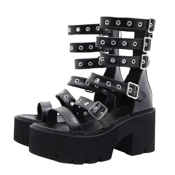 WORGEOUS  Summer Roman Shoes Gothic Platform Sandals Cocktail Party Women's