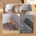 thumbnail image 7 of Stainless Steel Rabbit Litter Box with Safety Grid, Large Sifting Bunny Litter Pan for Small Animals, Guinea Pig, Ferret, Easy to Clean, Anti-Urine Leakage Metal Pet Toilet (16.9" × 13.4" × 6.7"), 7 of 7