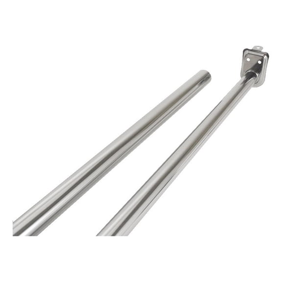 Pemberly Row Steel Polished Silver Chrome Adjustable Closet Rod 30" to 48"