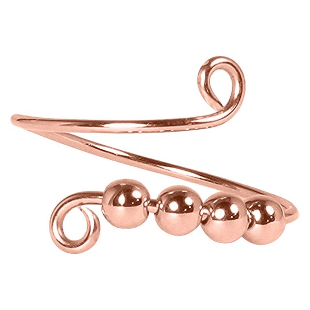 EGNMCR Rings Single Coil, Beads Rotate, Anxiety Bead, Suitable For Female bead ring