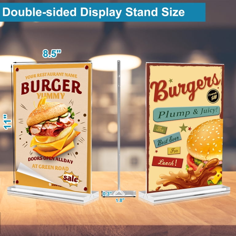 Fabulas Acrylic Sign Holder, T-Shaped, 8.5x11", 12-Pack photo 5
