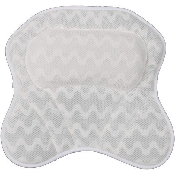 Bath Pillow with Large Non-Slip Suction Cups, Ergonomic Bathtub Cushion for Neck, Back & Shoulder Support Bath Accessories for Jacuzzi, Hot Tub
