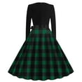 thumbnail image 4 of Swuxness Women Long Sleeve Vintage Dress, Women Maxi Evening Gown, Women's Print Belt Style Vintage Zipper Round Neck Long Formal Evening Gown Dress Green, L, 4 of 4