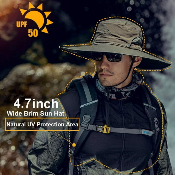 Sun Hats for Men with UPF 50+ UV Protection Wide Brim Waterproof