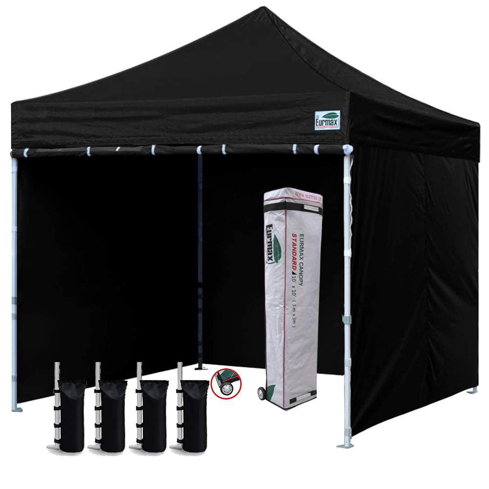 10x10 EZ Pop Up Canopy Tent Instant Canopy Commercial w/Sidewalls & Weight Bags 