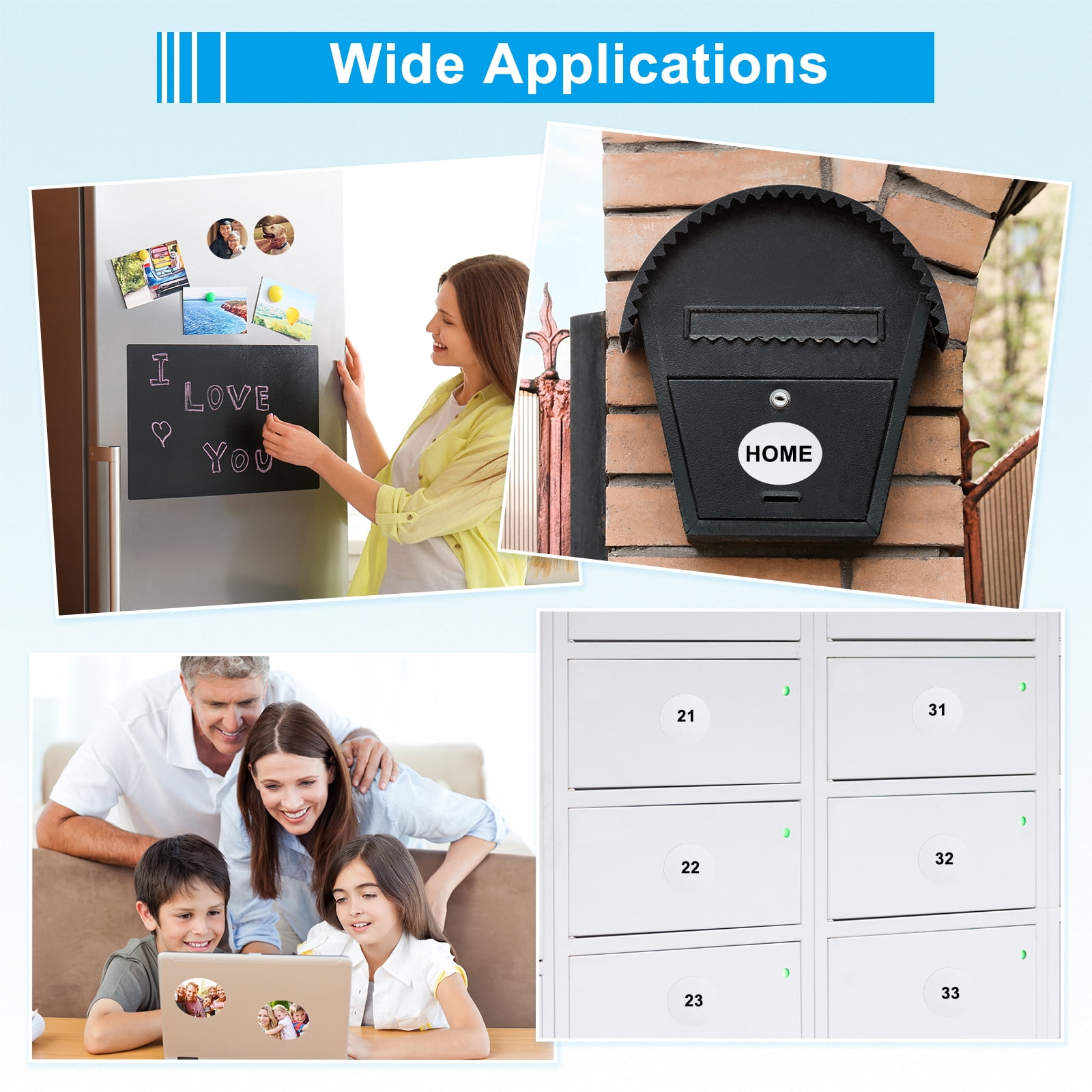Uxcell 2.2 x 1.6" Sublimation Magnet Blanks, 40 Pcs Sublimation Blanks Products Personalized Refrigerator Magnets for Kitchen Fridge Home Decor, Square
