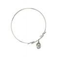 thumbnail image 2 of 8 inch Round Double Loop Bangle Bracelet w/ St. Bernadette in Sterling Silver, 2 of 3