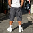 thumbnail image 4 of YSUEJPF Mens Long Shorts Ripstop Wrinkle Resistant‌ Baggy Cargo Capri Pants Twill Stretchy Outdoor Capris with Multi Pockets, 4 of 7