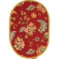 thumbnail image 1 of Safavieh Chelsea 7'6" X 9'6" Oval Hand Hooked Wool Pile Rug in Red, 1 of 4